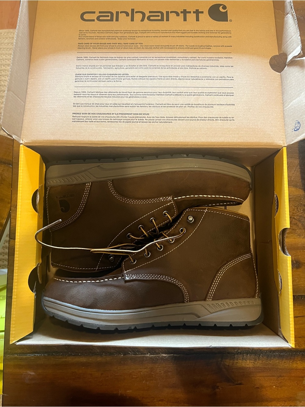Carhartt Men’s Dark Brown Lace-Up Work Boots